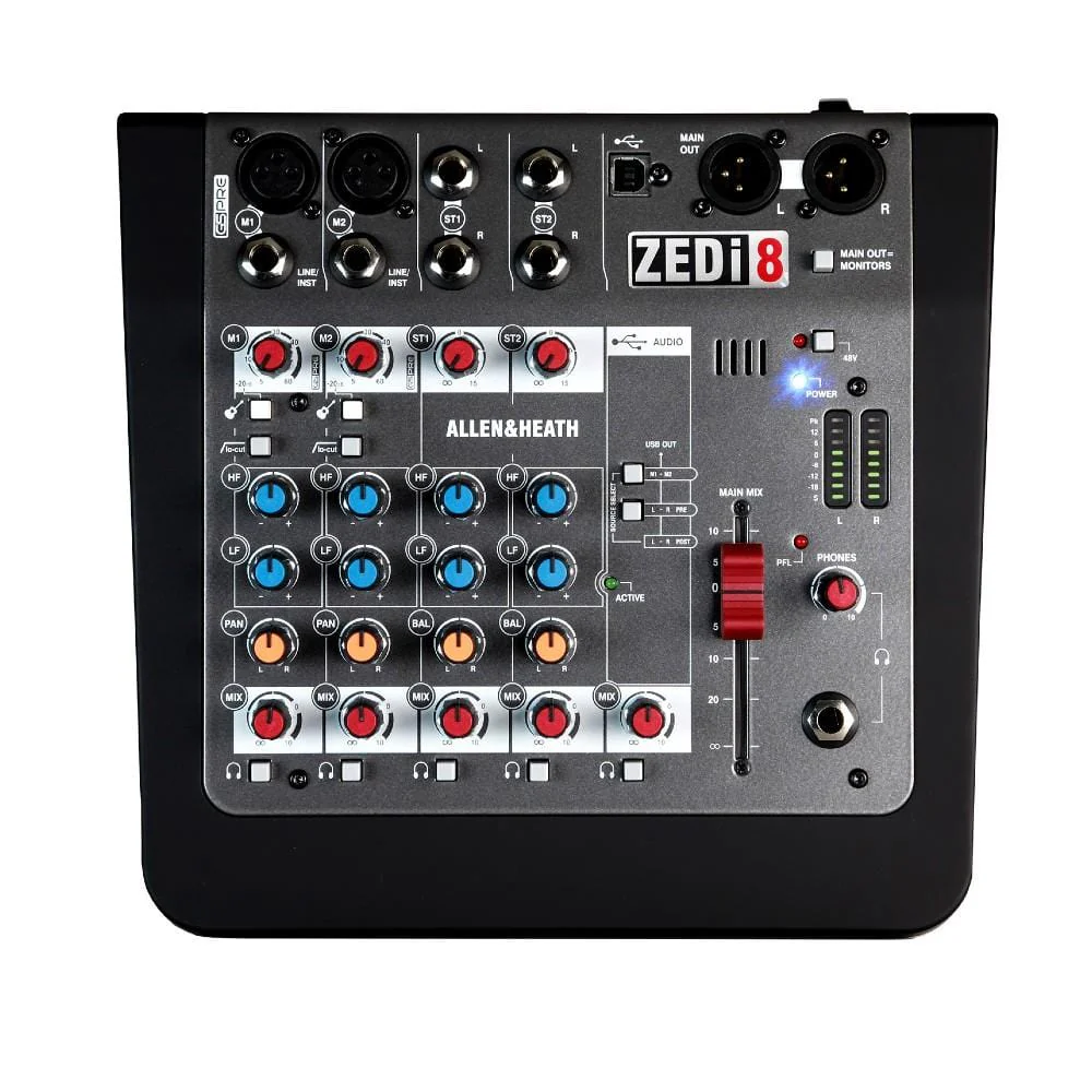 Allen & Heath ZEDi 8 8-Channel Live + USB Recording Mixer