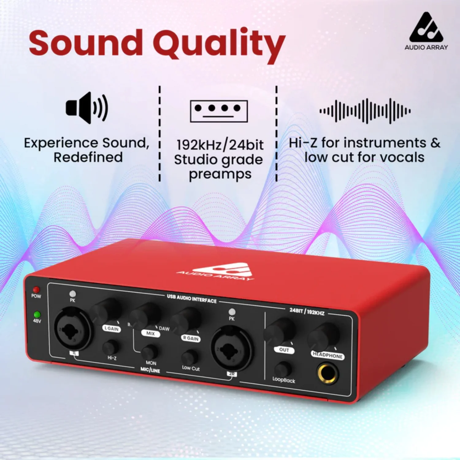 Audio Array AI-04 4 Channel Recording Studio Digital USB Audio Interface - Image 6