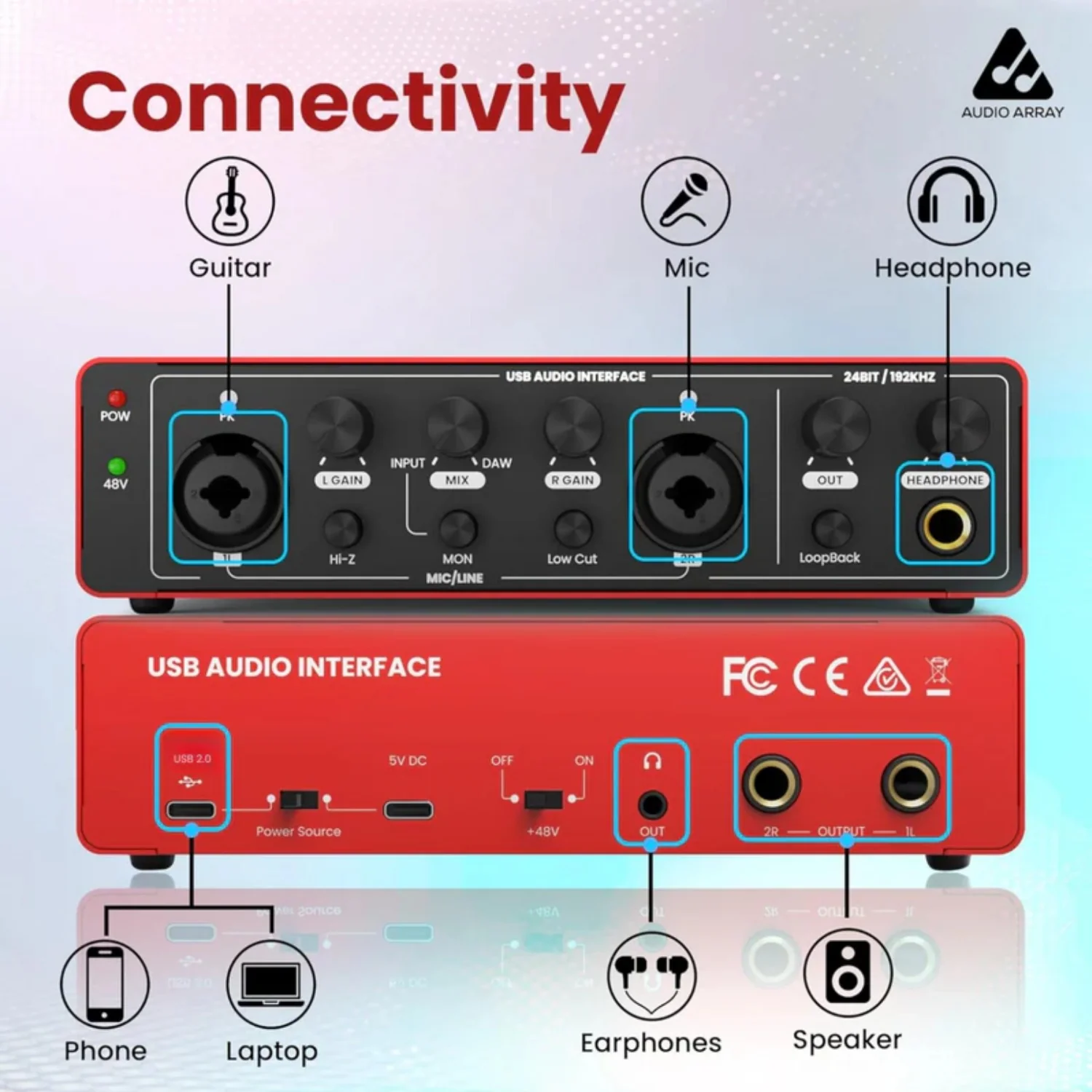 Audio Array AI-04 4 Channel Recording Studio Digital USB Audio Interface - Image 7