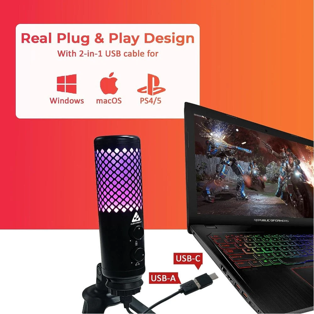 Audio Array AM-C30 RGB Light Gaming Tripod Stand - Image 6