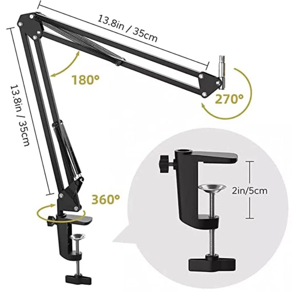Audio Array AA-05 Suspension Boom Scissor Microphone Arm Stand with Universal Clamp - Image 3