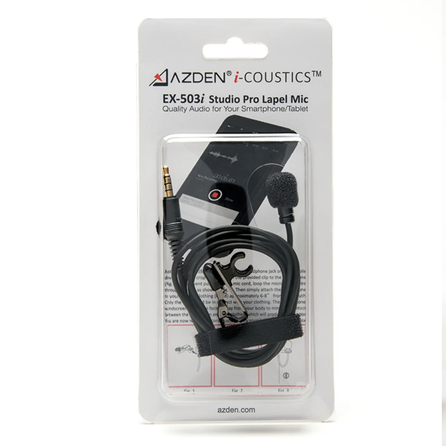 Azden EX-503i Studio Pro Lapel Microphone for Smartphones & Tablets - Image 2