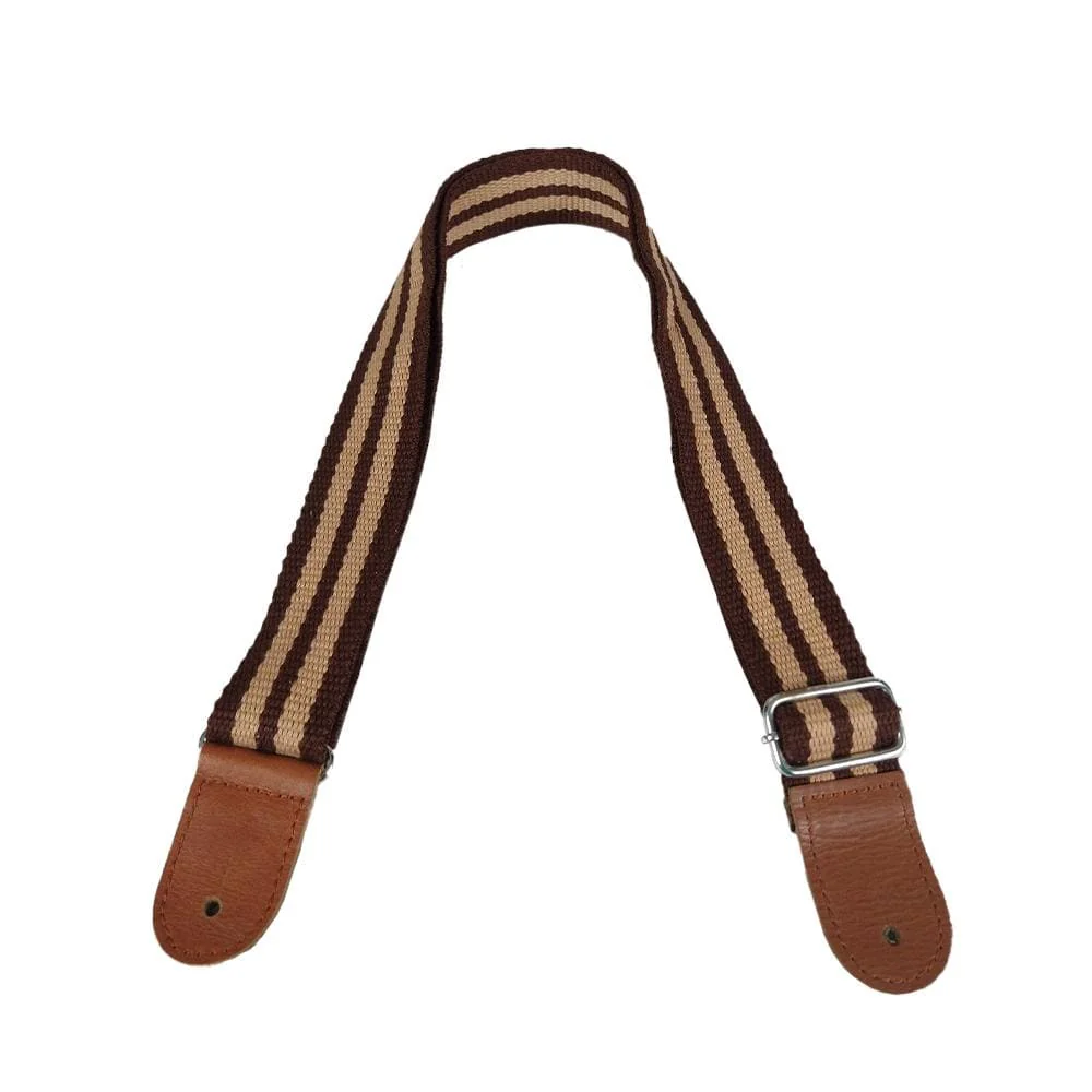 Bajaao Cotton Guitar Strap for Ukulele / Electric / Acoustic Guitar - Brown & Beige - Open Box - Image 4