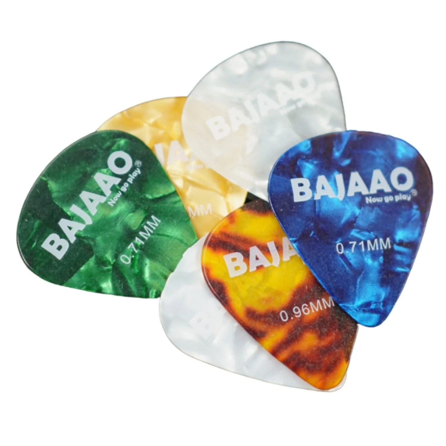 Bajaao Celluloid Guitar Pick Set of Various Thickness (0.46, 0.71, 0.96 mm) - Image 2