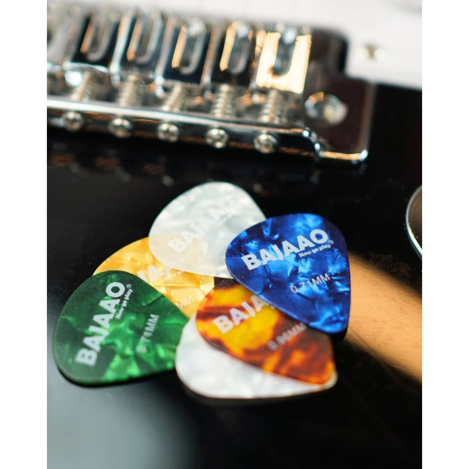 Bajaao Celluloid Guitar Pick Set of Various Thickness (0.46, 0.71, 0.96 mm) - Image 6