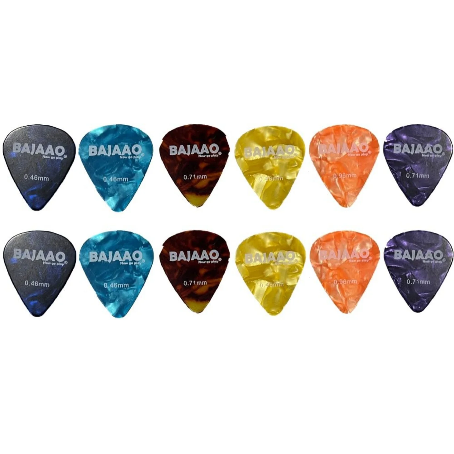 Bajaao Celluloid Guitar Pick Set of Various Thickness (0.46, 0.71, 0.96 mm) - Image 7