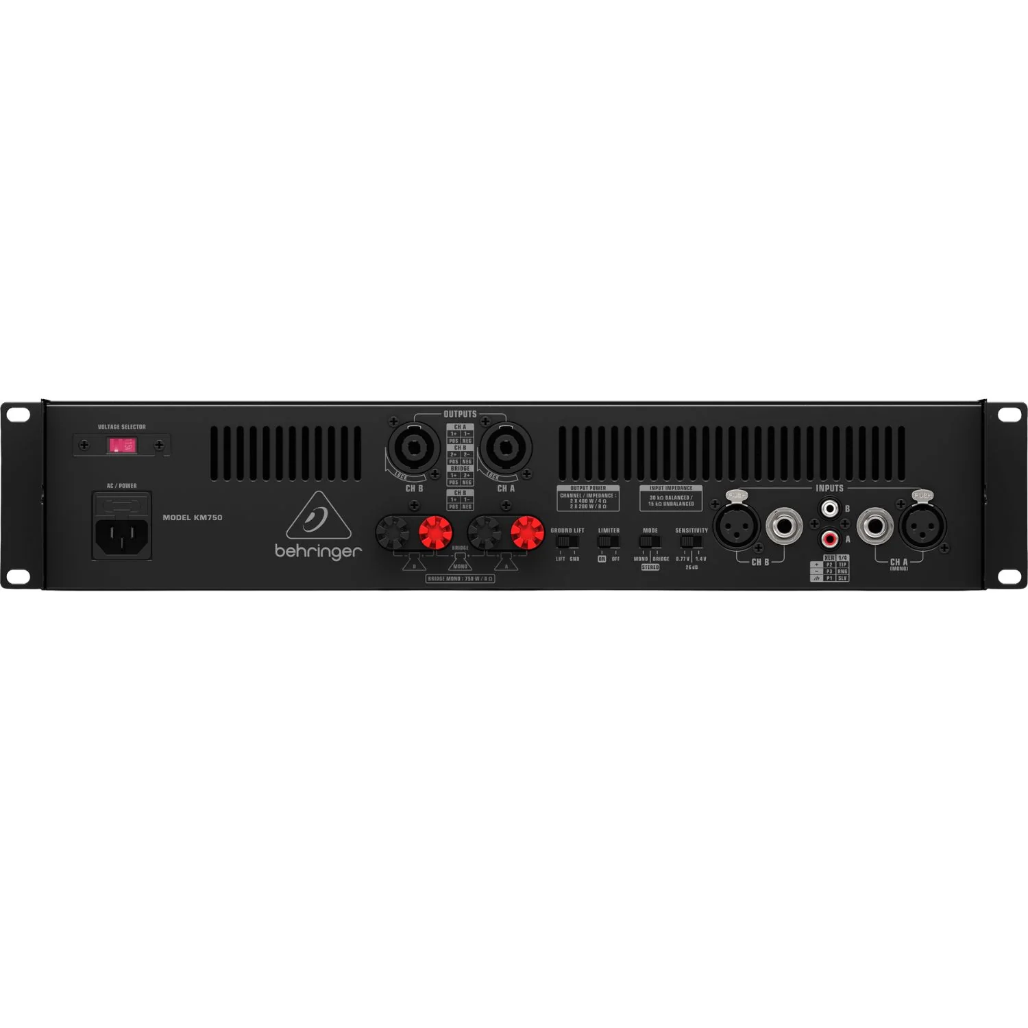 Behringer KM750 Professional Stereo Power Amplifier - Image 4