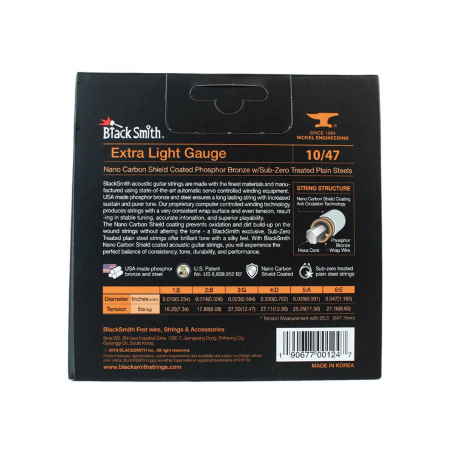 Black Smith Nano Coated Phosphor Bronze Acoustic Guitar Strings - Image 2