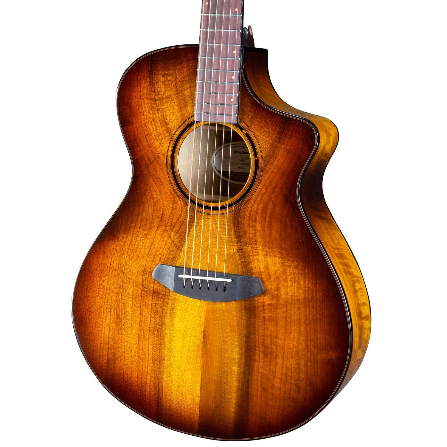 Breedlove Pursuit Exotic S Concert Tiger's Eye CE 6 String Electro Acoustic Guitar - Image 4