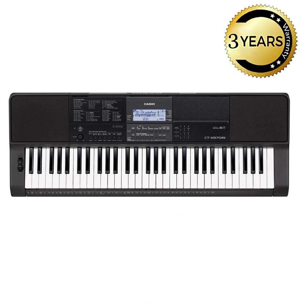 Casio CT-X870IN 61-Key Portable Keyboard With Power Adapter, Dust Cover, Online Lessons & Ebook - Image 2