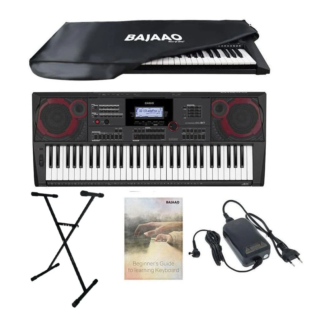 Casio CT-X9000IN 61-Key Portable Keyboard With Power Adapter, Dust Cover, Stand, Online Lessons & Ebook