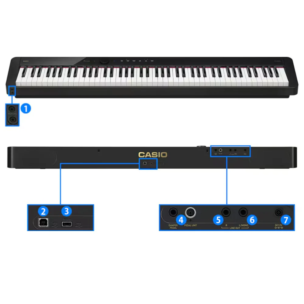 Casio PX-S5000 Smart Hybrid Hammer Action Digital Piano Keyboard - Image 2