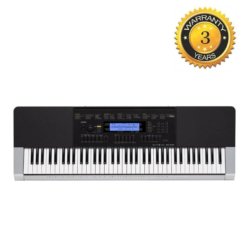Casio WK-240 Keyboard with Stand, Polishing Cloth and Power Adapter - Image 2