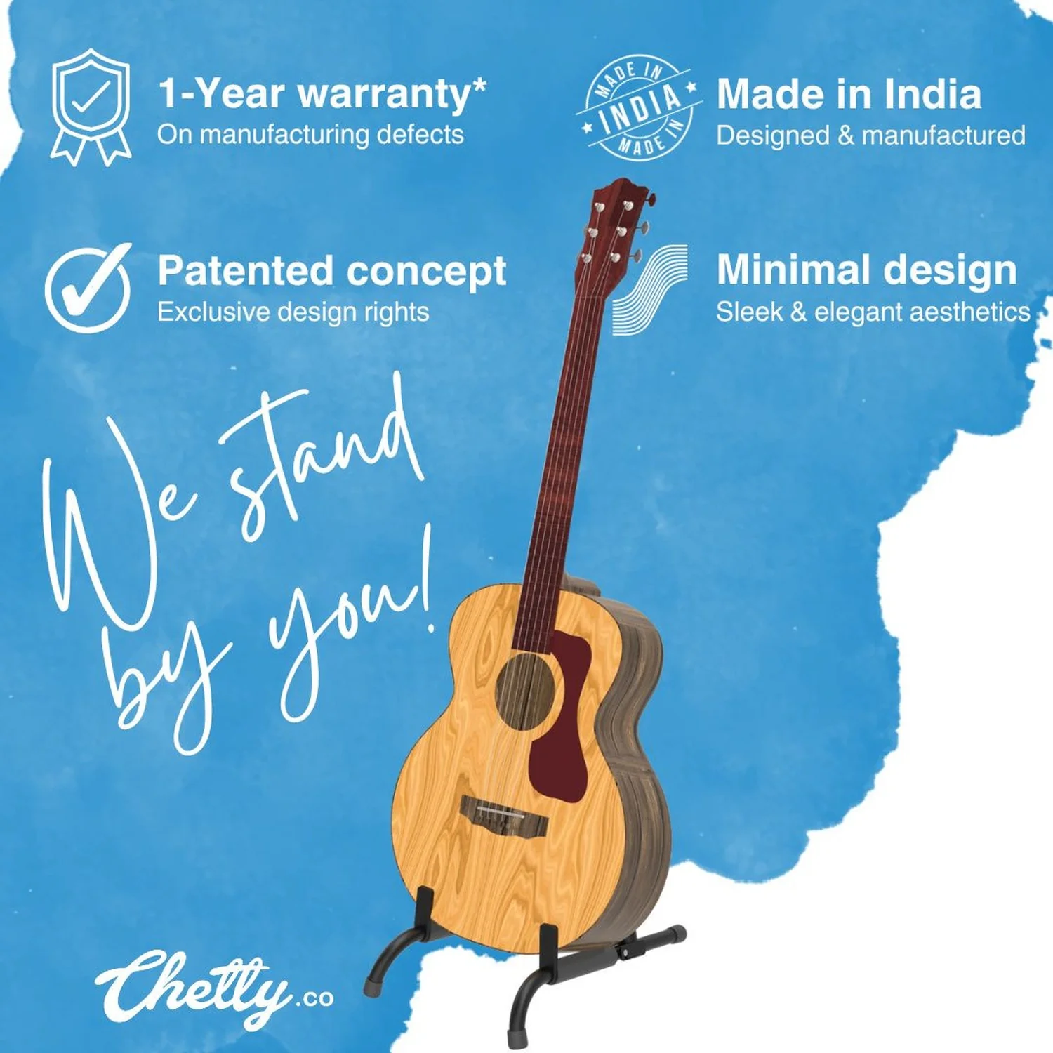 Chetty GA4 Foldable A-Frame Guitar Stand - Image 5