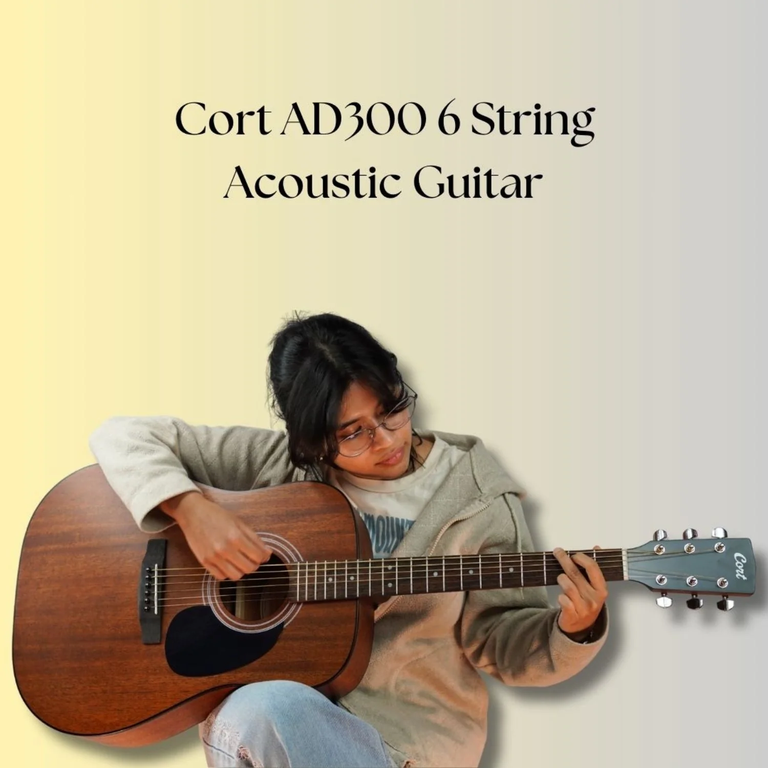 Cort AD300 6 String Acoustic Guitar - Image 39