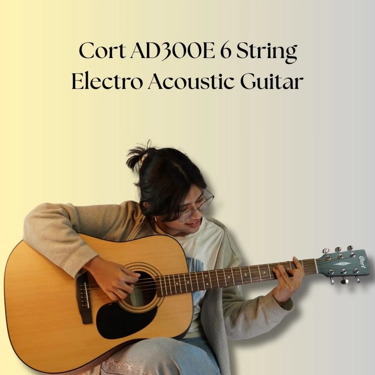 Cort AD300E 6 String Electro Acoustic Guitar - Open Box - Image 2