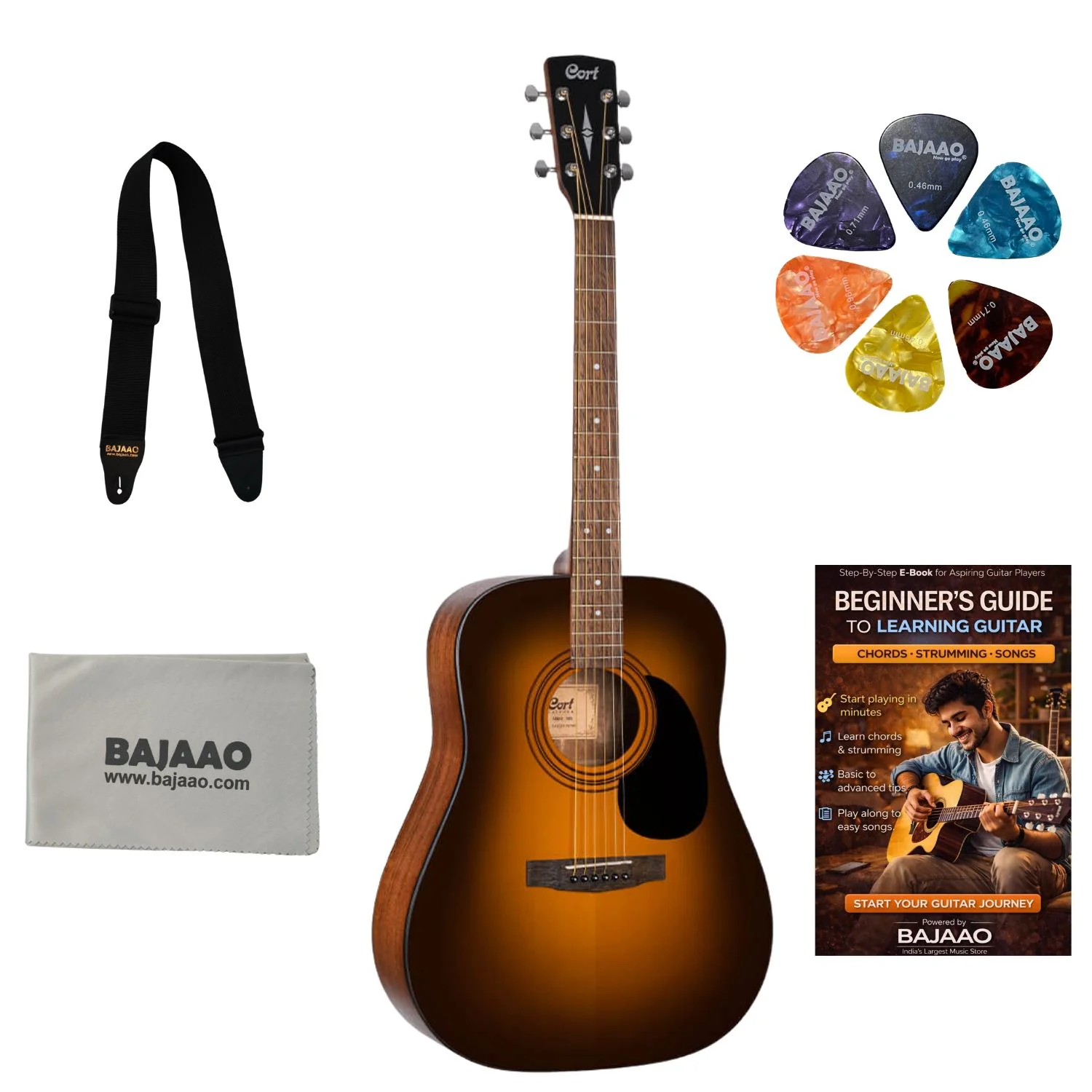 Cort AD810 Dreadnought Acoustic Guitar with E-Book - Image 31