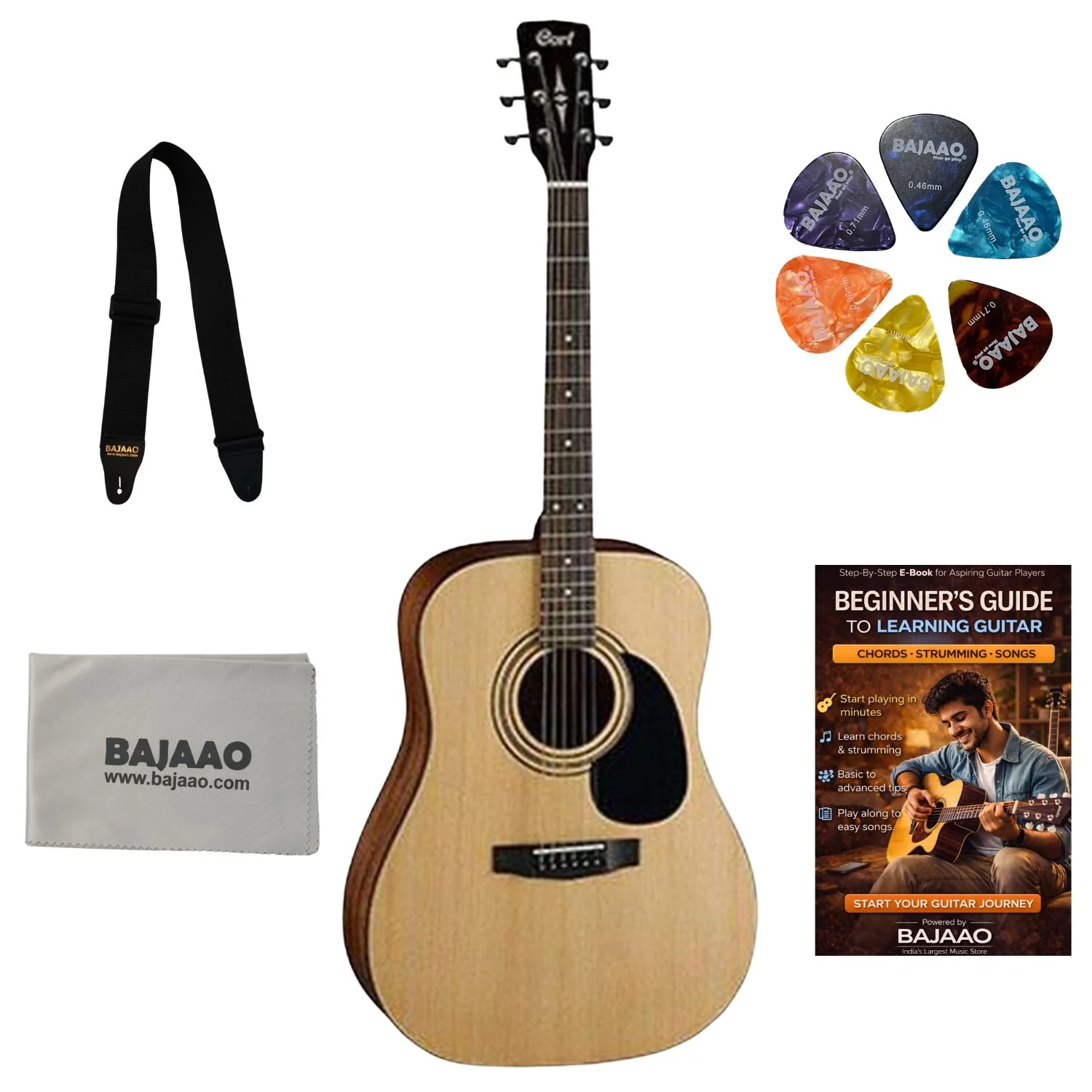Cort AD810 Dreadnought Acoustic Guitar with E-Book - Image 33