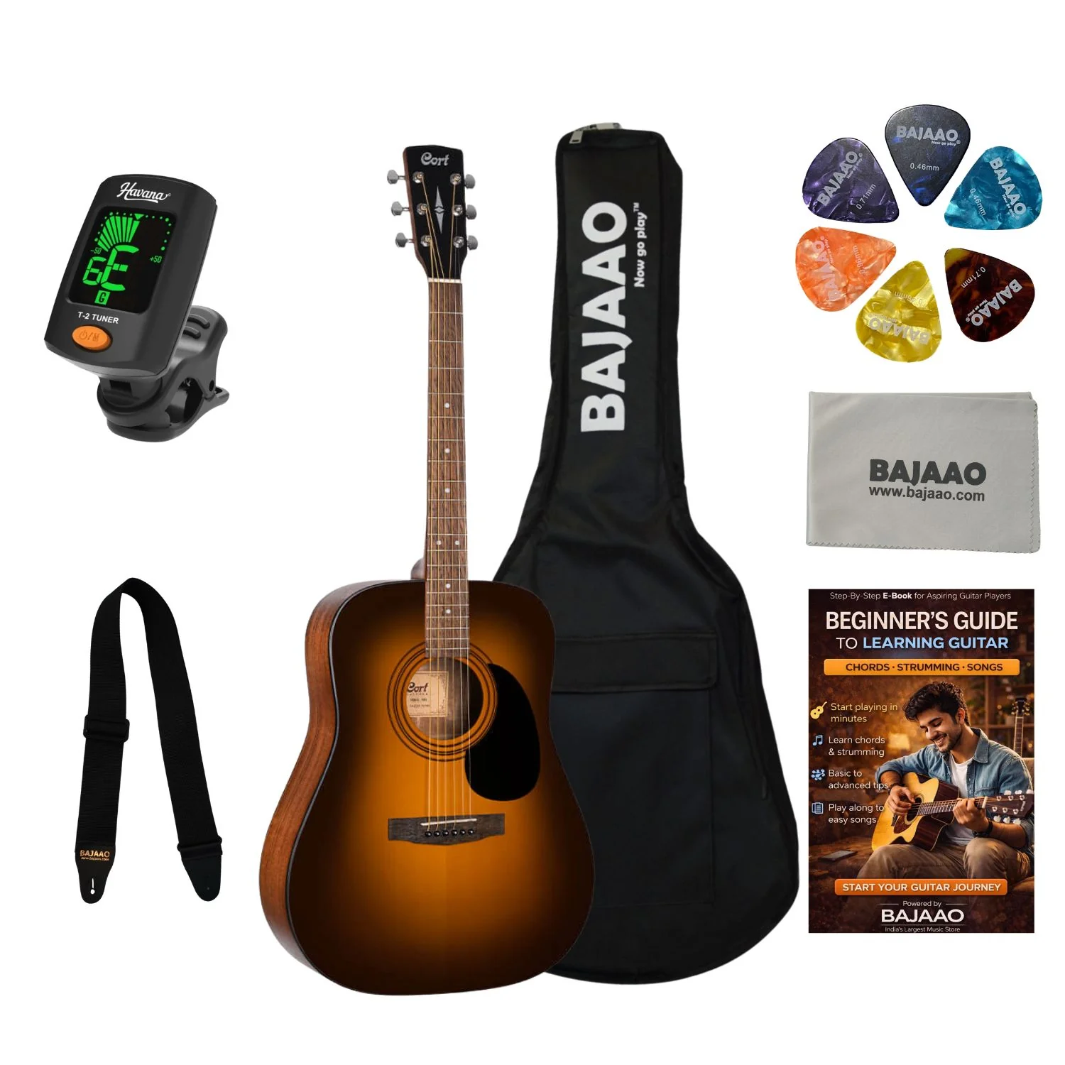 Cort AD810 Dreadnought Acoustic Guitar with E-Book - Image 54