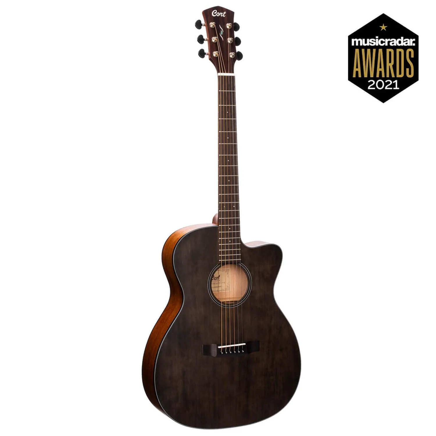 Cort Core-OC Spruce 6-Strings Electro Acoustic Guitar With Case - Open Pore Trans Black