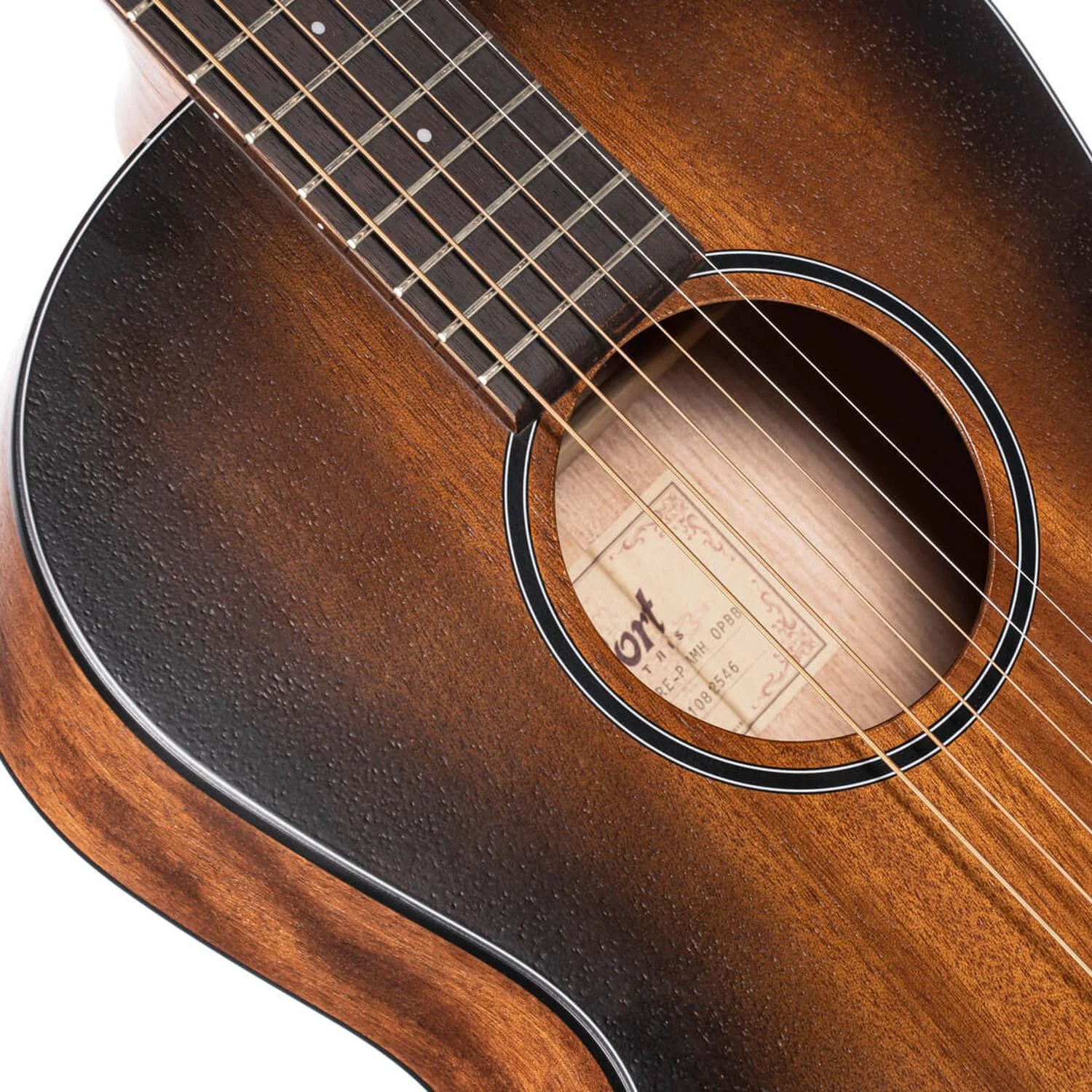 Cort Core Series PE Mahogany 6-Strings Electro Acoustic Guitar With Bag- Open Pore Black Burst - Image 4