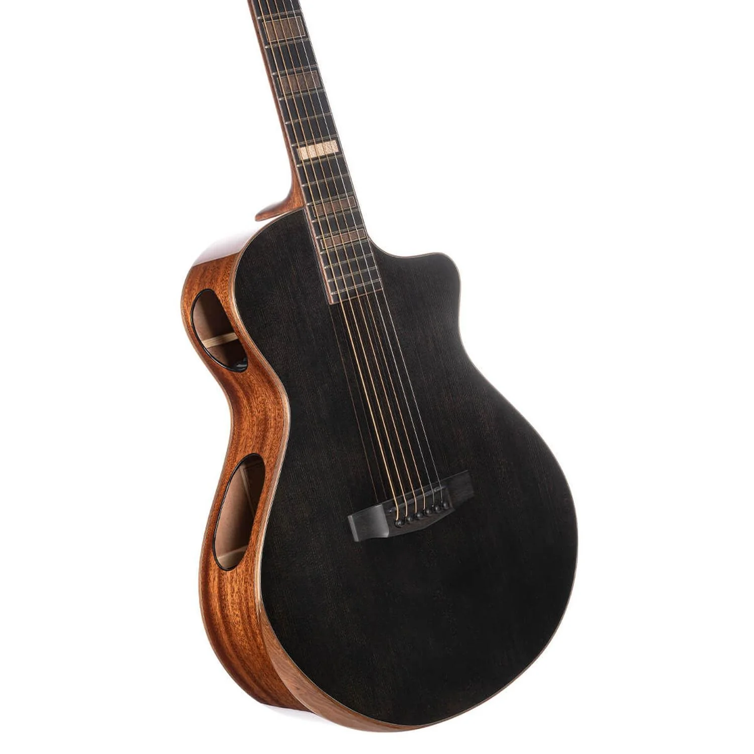Cort Modern Black 6 String Electro Acoustic Guitar - Trans Black Gloss - Image 2