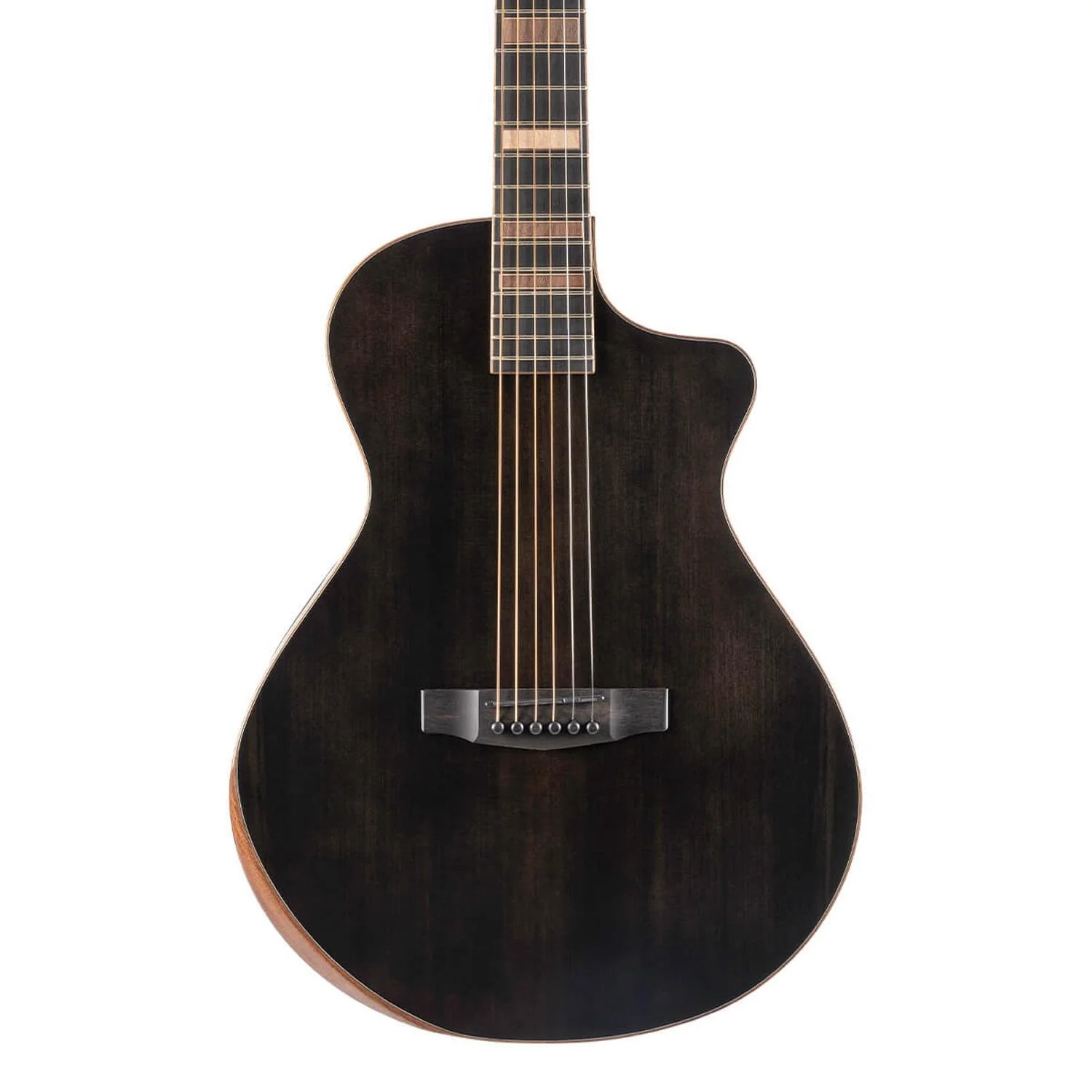 Cort Modern Black 6 String Electro Acoustic Guitar - Trans Black Gloss - Image 7