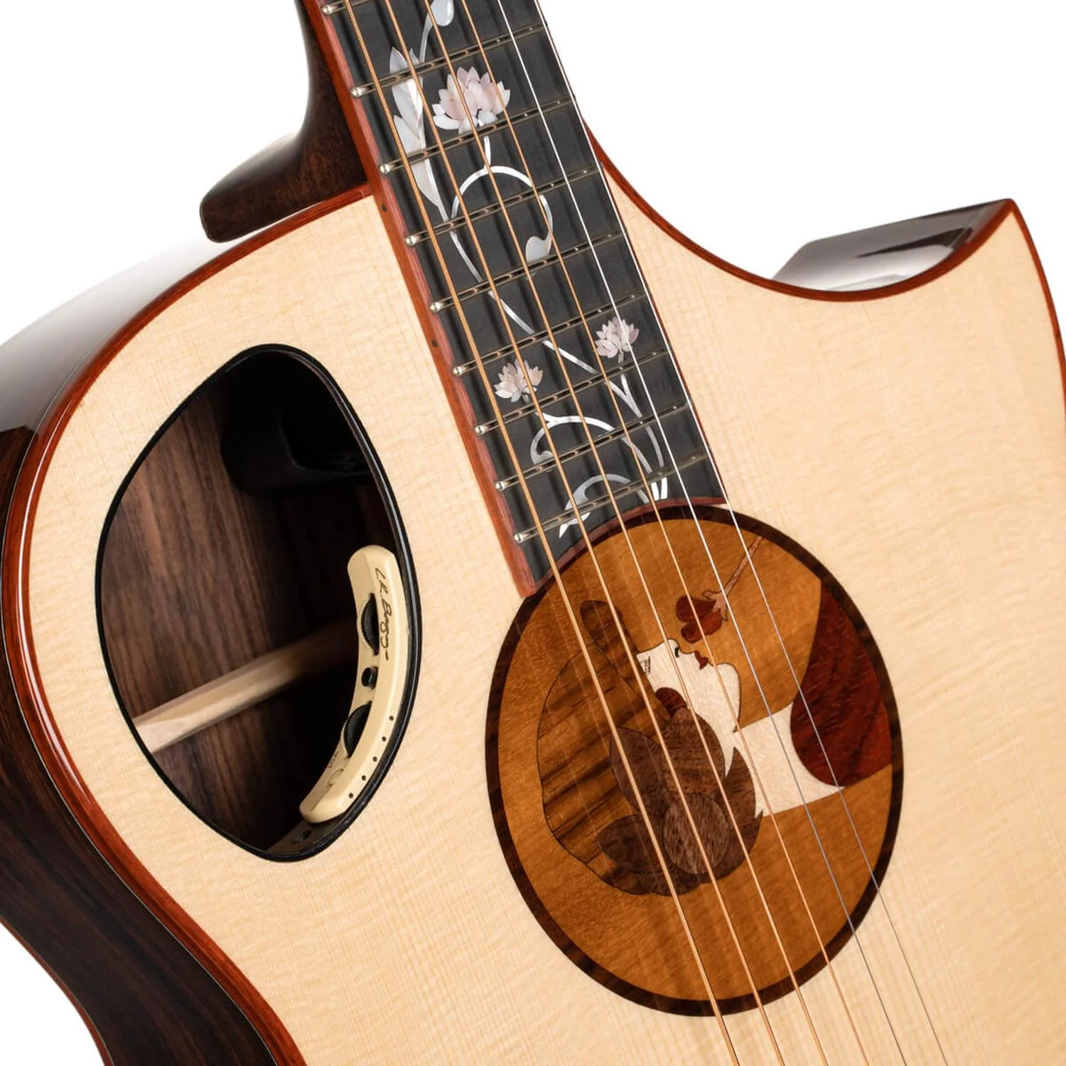 Cort Roselyn Redux 6 String Electro Acoustic Guitar with Case - Natural Glossy - Image 3