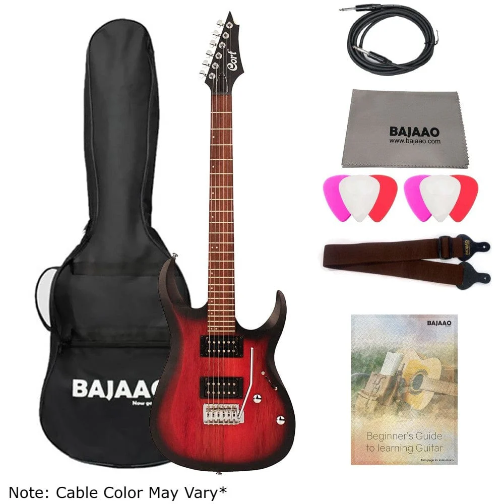 Cort X100 6-String Electric Guitar with Dust Cover, Strap, Picks, Cloth, Cable & Ebook