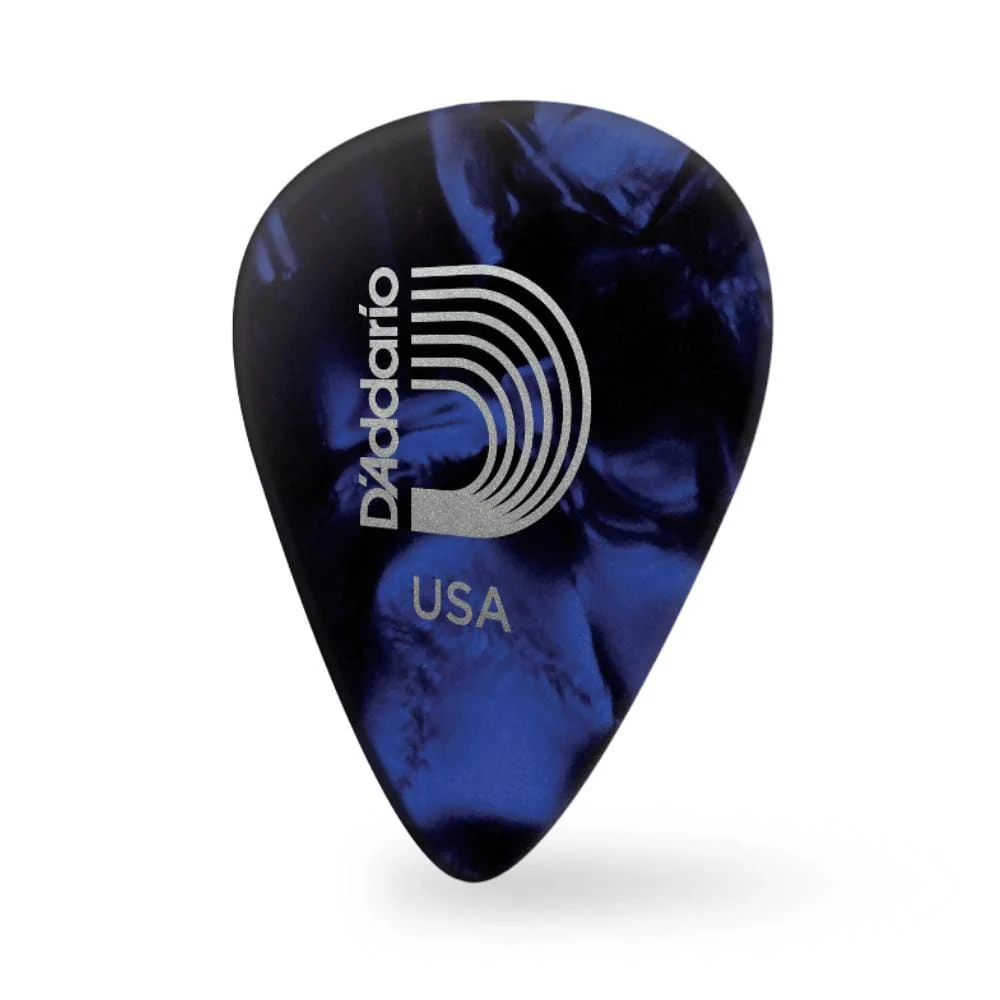 D'Addario Classic Celluloid Blue Pearl 0.50mm Light Gauge Guitar Pick - Image 2
