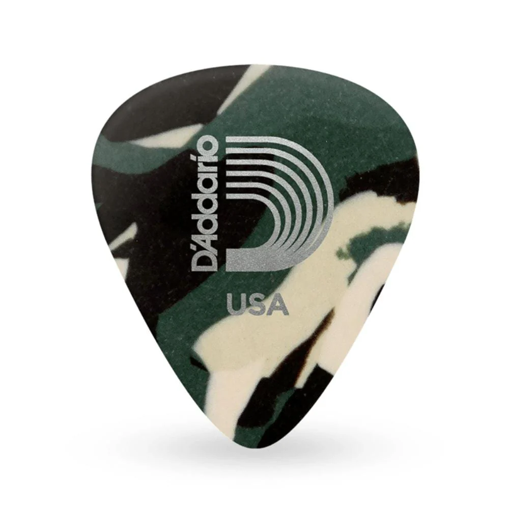 D'Addario Classic Celluloid Camouflage 1.0mm Heavy Gauge Guitar Pick