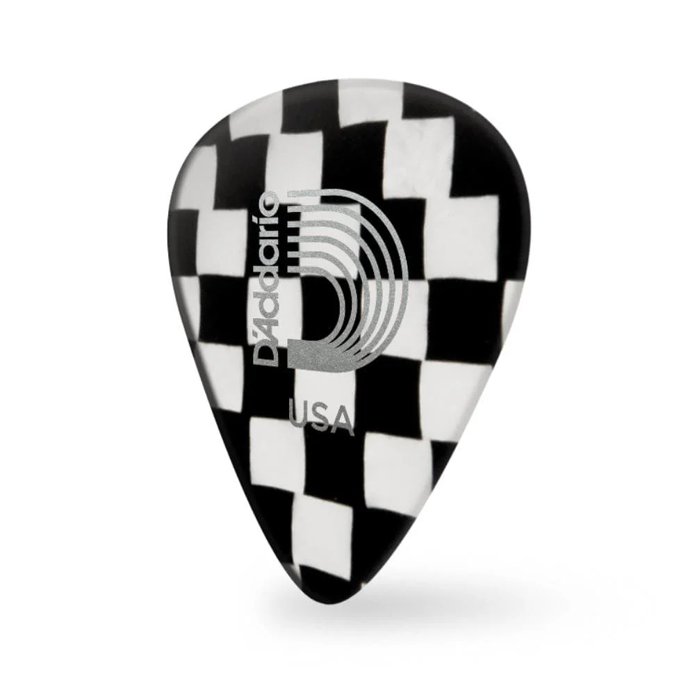 D'Addario Classic Celluloid Checkerboard 0.70mm Medium Gauge Guitar Pick - Image 2