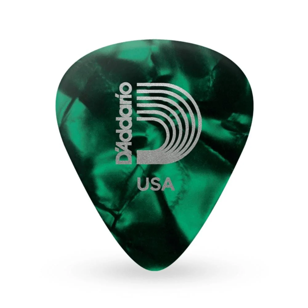 D'Addario Classic Celluloid Green Pearl 1.0mm Heavy Gauge Guitar Pick