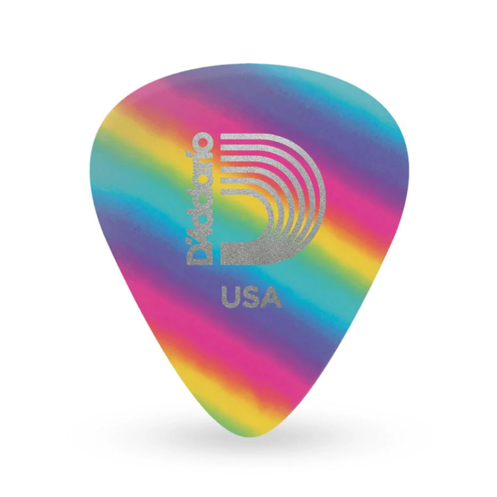 D'Addario Classic Celluloid Rainbow 0.70mm Medium Gauge Guitar Pick - Image 2