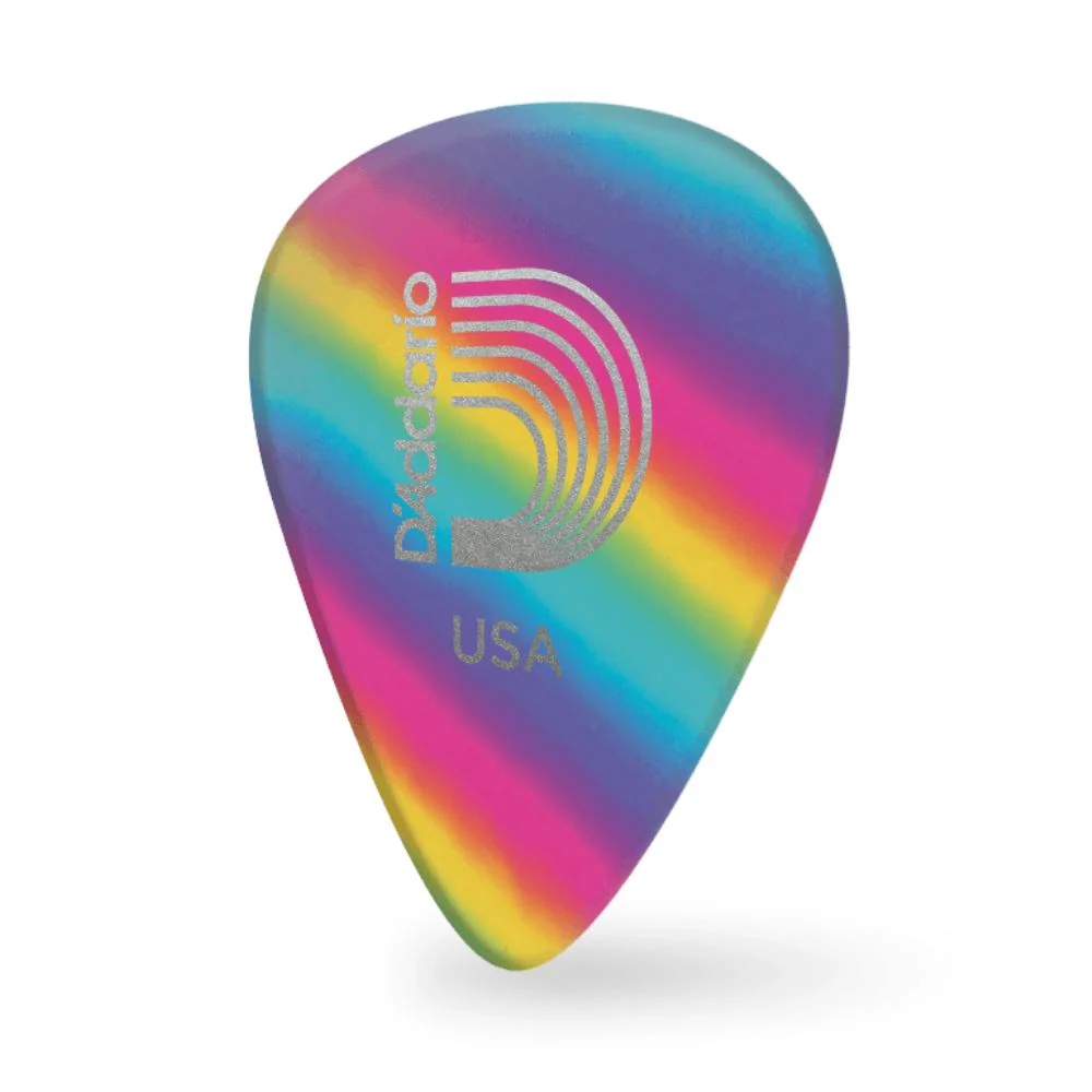 D'Addario Classic Celluloid Rainbow 0.70mm Medium Gauge Guitar Pick - Image 3