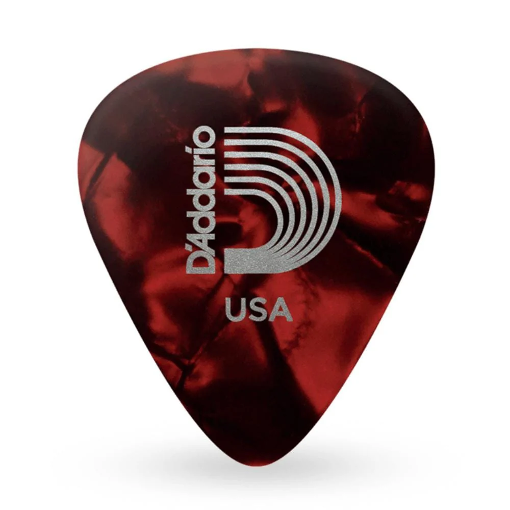 D'Addario Classic Celluloid Red Pearl 0.70mm Medium Gauge Guitar Pick