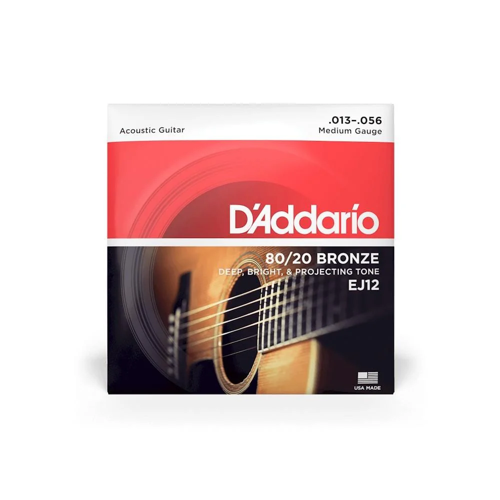 D'Addario EJ12 80/20 Bronze Medium Acoustic Guitar String Set
