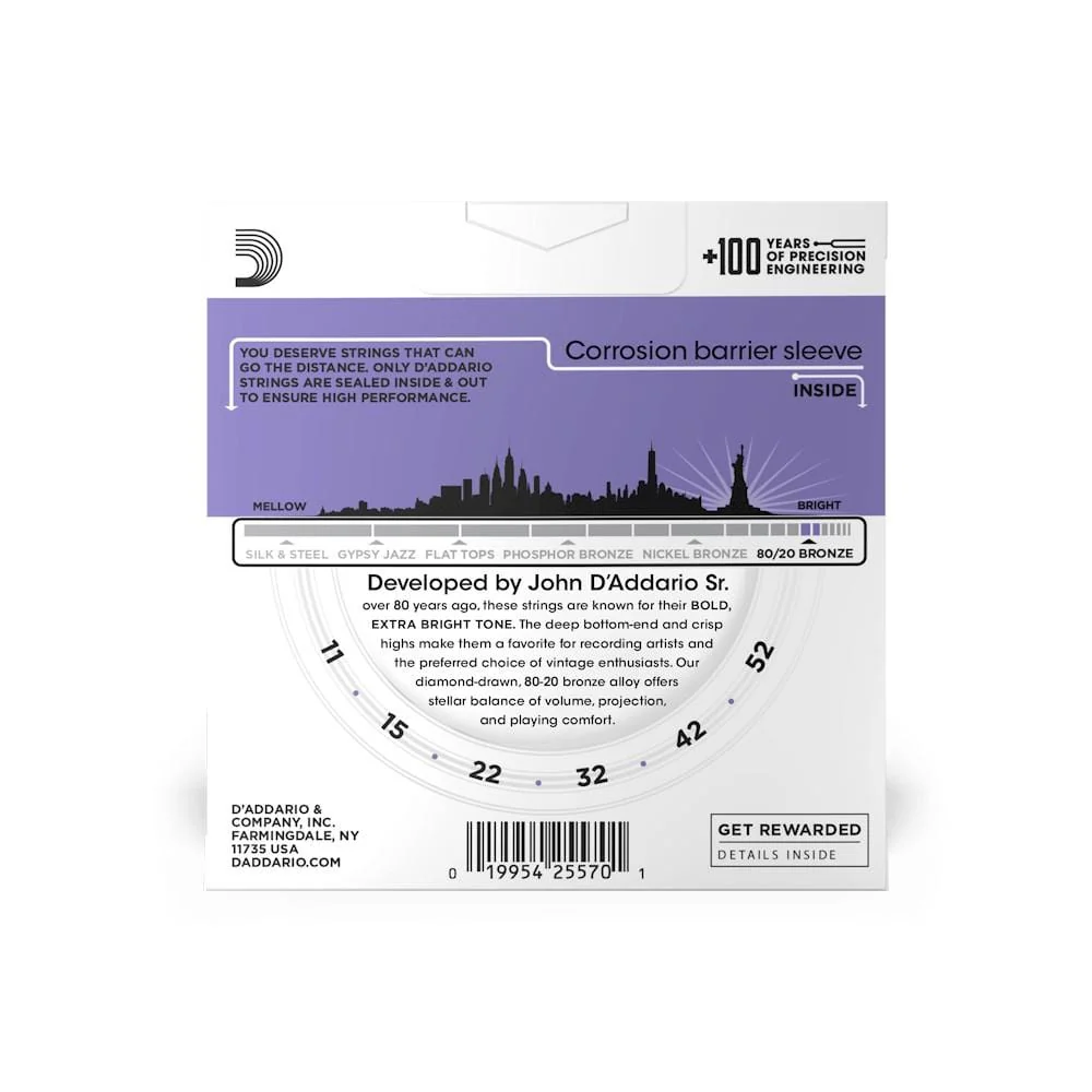 D'Addario EJ13 3D 3 Pack Bronze Acoustic Guitar String - Image 4