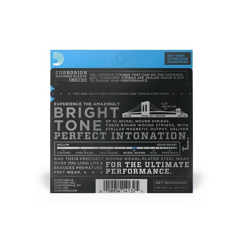 D'Addario EJ21 XL Jazz Lite Electric Guitar String Set - Image 3