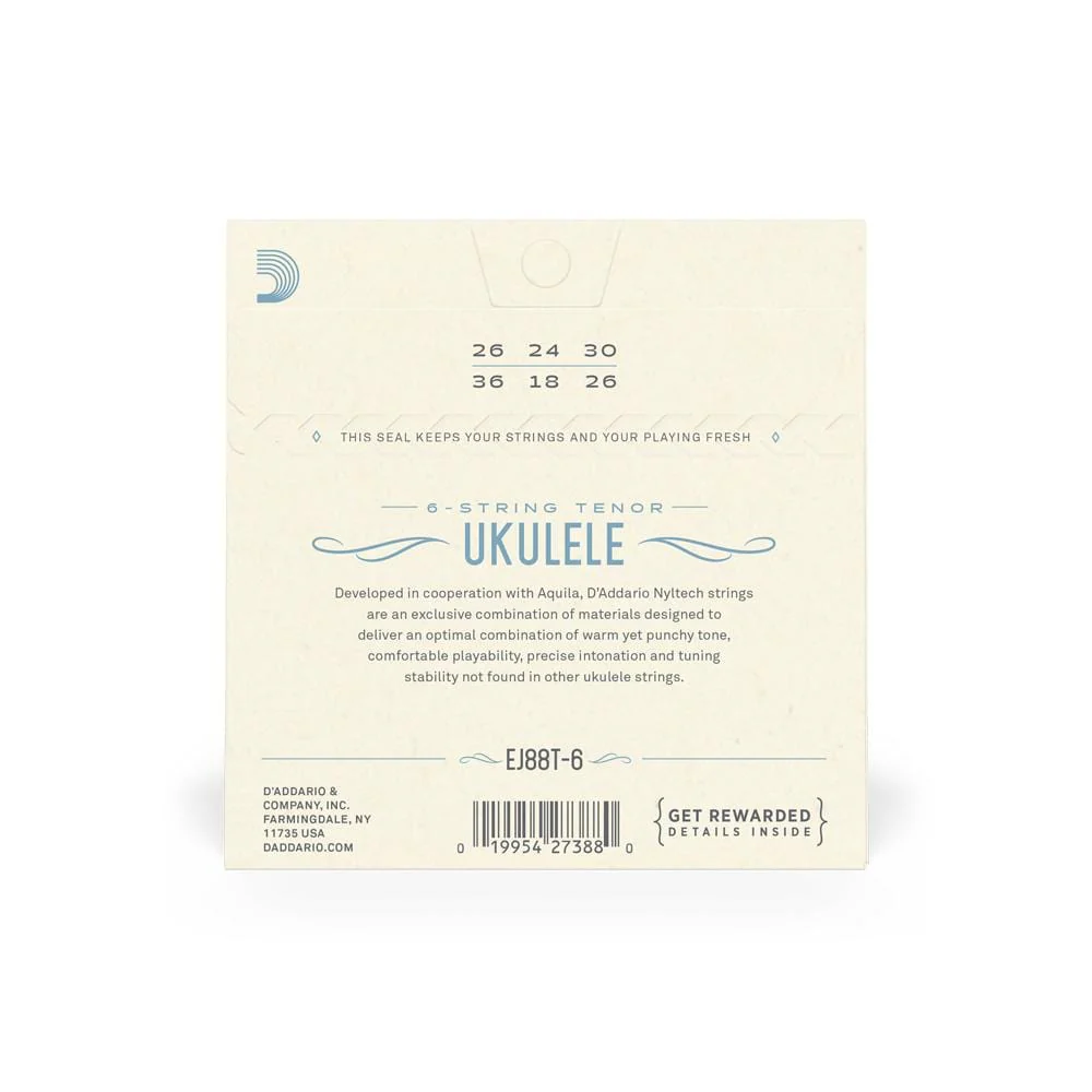 D'Addario EJ88T 6 Tenor 6 String Ukulele String Set - Image 3