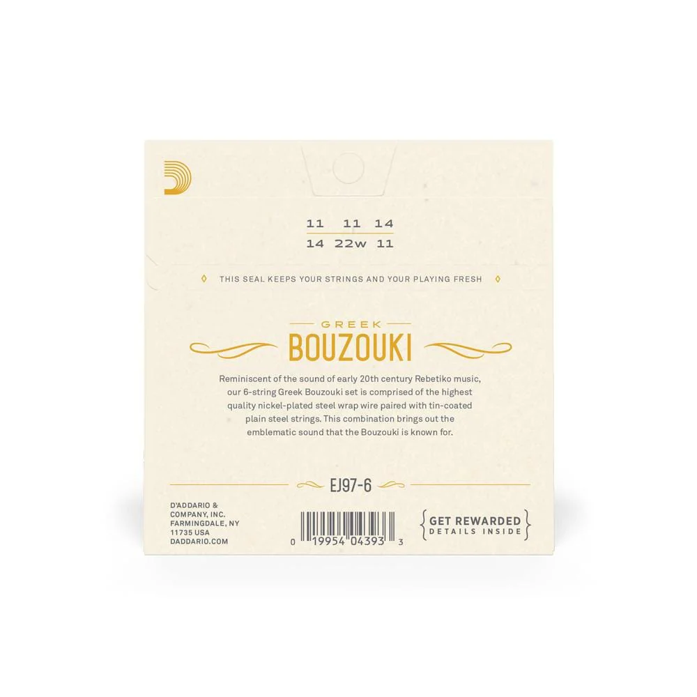 D'Addario EJ97-6 Greek Bouzouki 6 String Set - Image 3