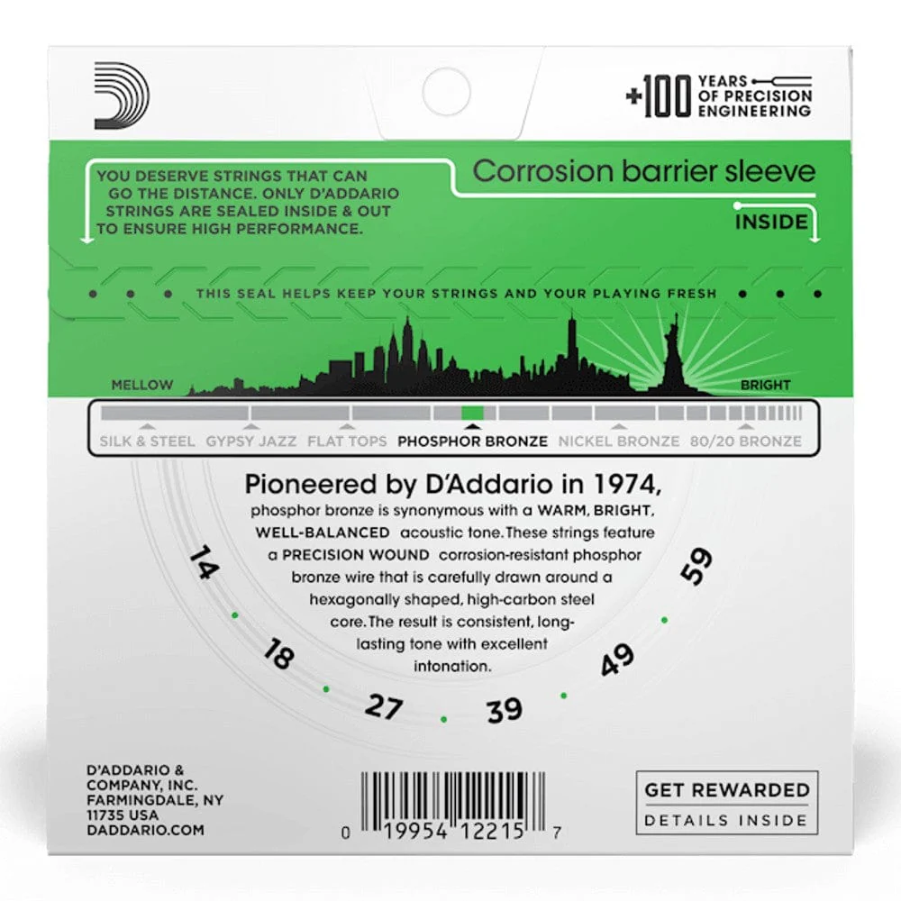 D'Addario Phosphor Bronze  Heavy Acoustic Guitar String Set - Image 3