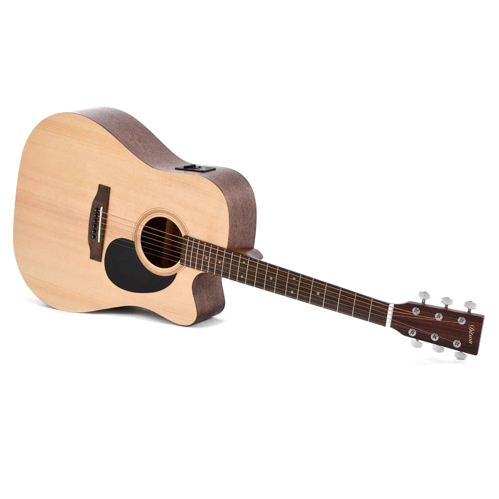 Ditson DC-10E 6 String Electro Acoustic Guitar - Natural - Image 2