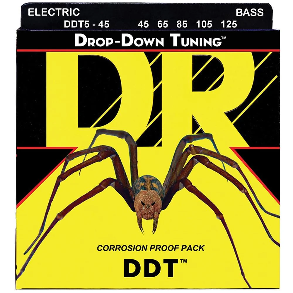 DR String DDT5-45 Drop Down Tuning Medium 5 String Bass Guitar Strings