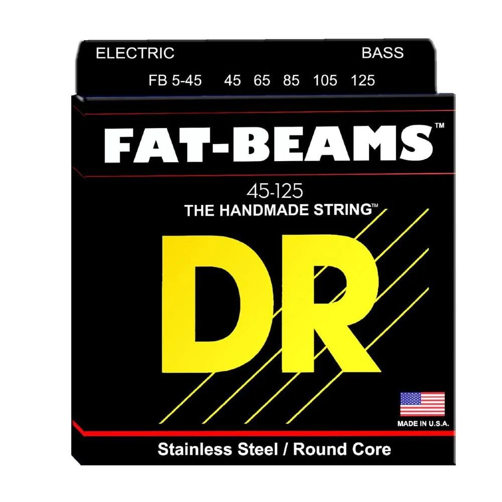 DR String FB5-45 FAT Beam Stainless Steel Bass 5 String - Medium - 45-125