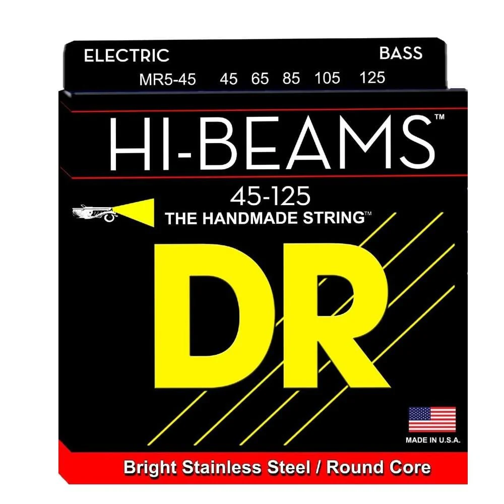 DR String MR5 45 Hi Beam Stainless Steel Bass 5-String - Medium - 45-125