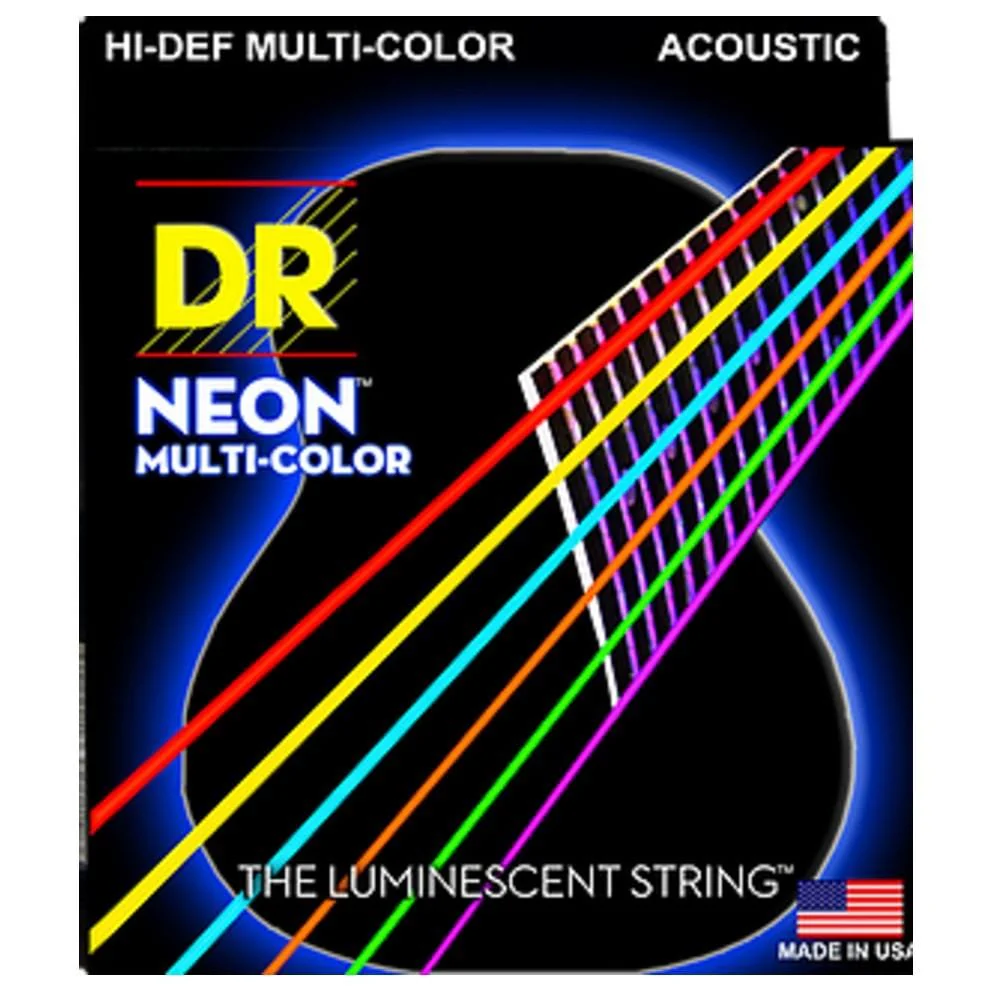 DR String NMCA HI-DEF Neon Multi-Color Coated Acoustic Guitar Strings - Image 2