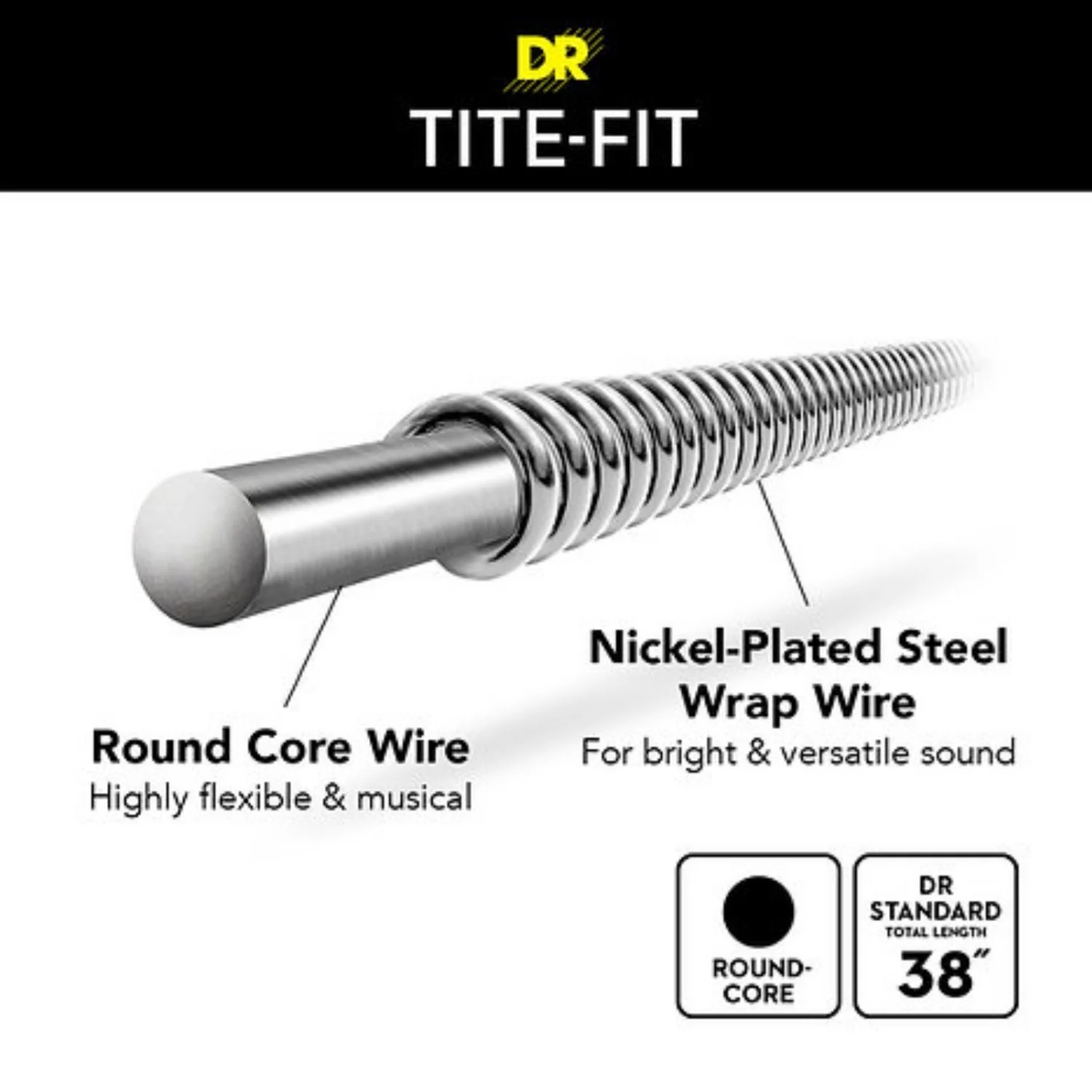 DR String TF8-10 Tite-Fit 8-String Medium Electric Guitar Strings Set - .010-.075 - Image 4