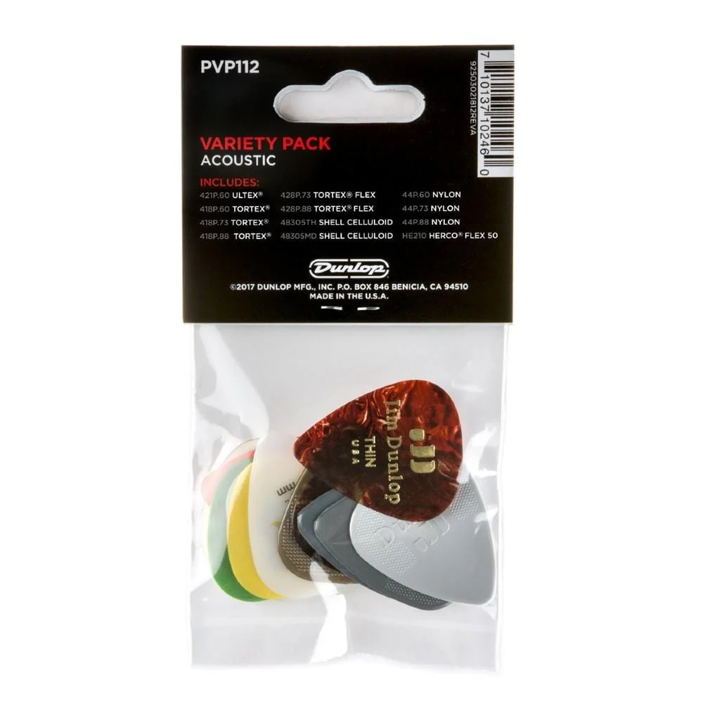 Dunlop PVP112 Acoustic Guitar Picks Variety Pack - Pack of 12 - Image 2