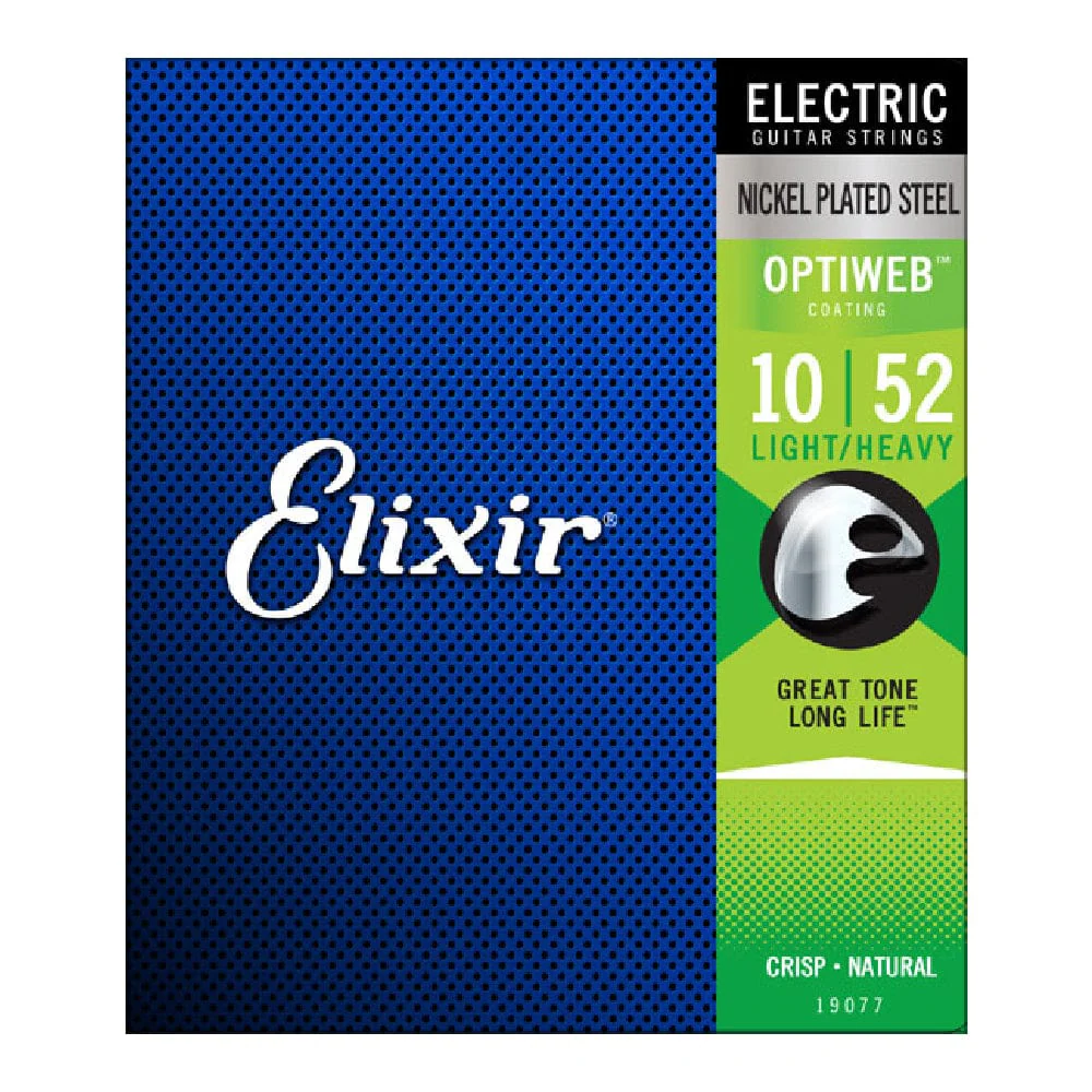 Elixir 19077 Optiweb Light Heavy Nickel Plated Electric Guitar String Set 10-52